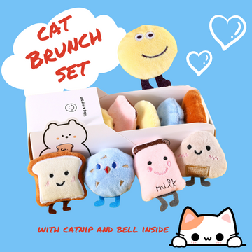 Cute Cat Toy Gift Box with Catnip and Bell (Brunch Set)