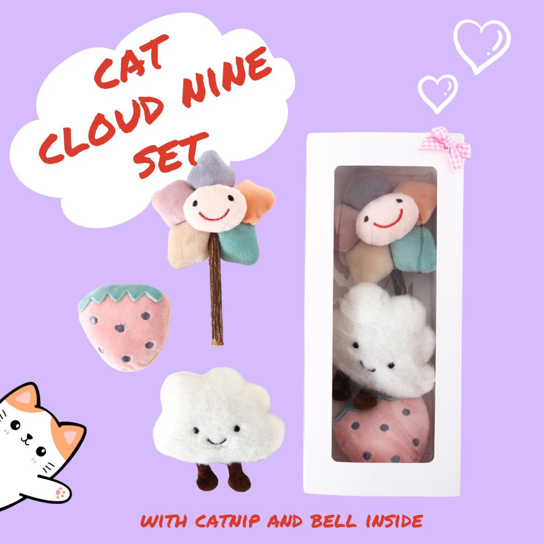 Cute Cat Toy Gift Box with Catnip and Bell (Cloud Nine)