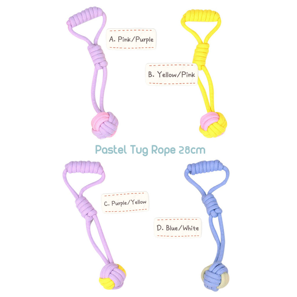 Pastel Rope Tug Toy Tough & Durable (Tug Rope 28cm)