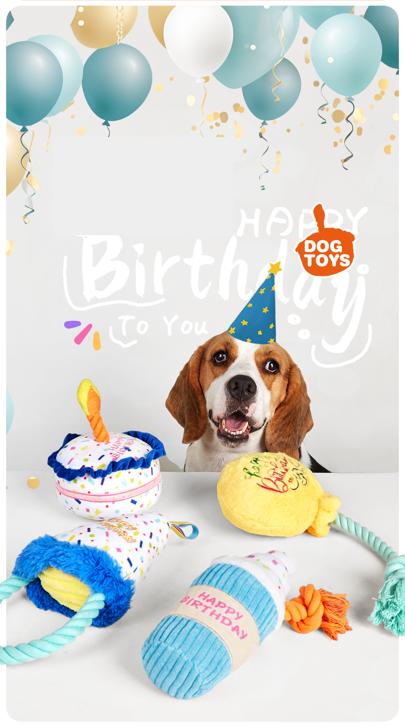 Party Paws Birthday Bash Pet Toys for Dogs/Cats (Birthday Milkshake)