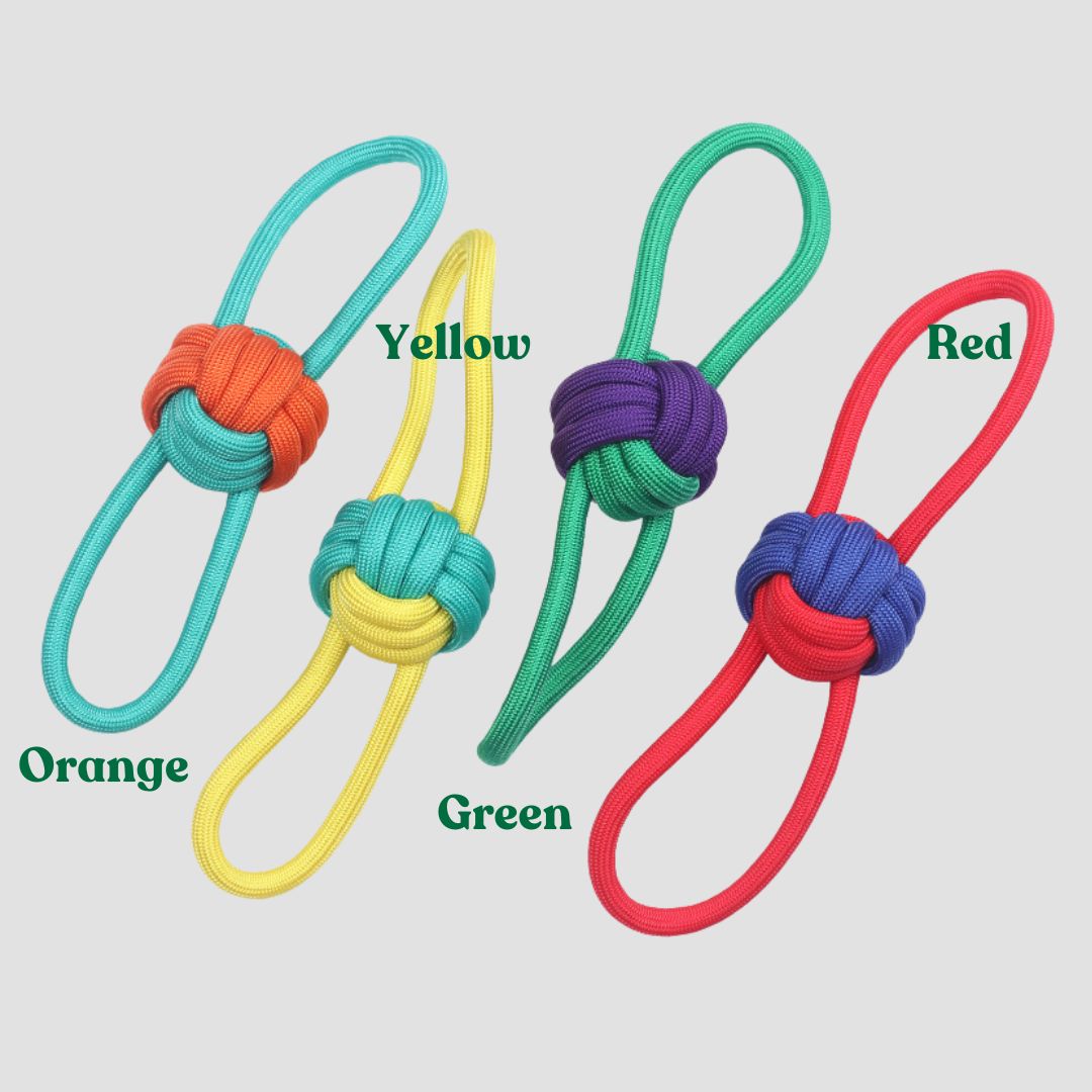 Colorful Dog Rope Tug Toy Tough & Durable (Double Loop - 25cm)