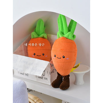 Squeaky Crinkly Dog Toy - Carrot