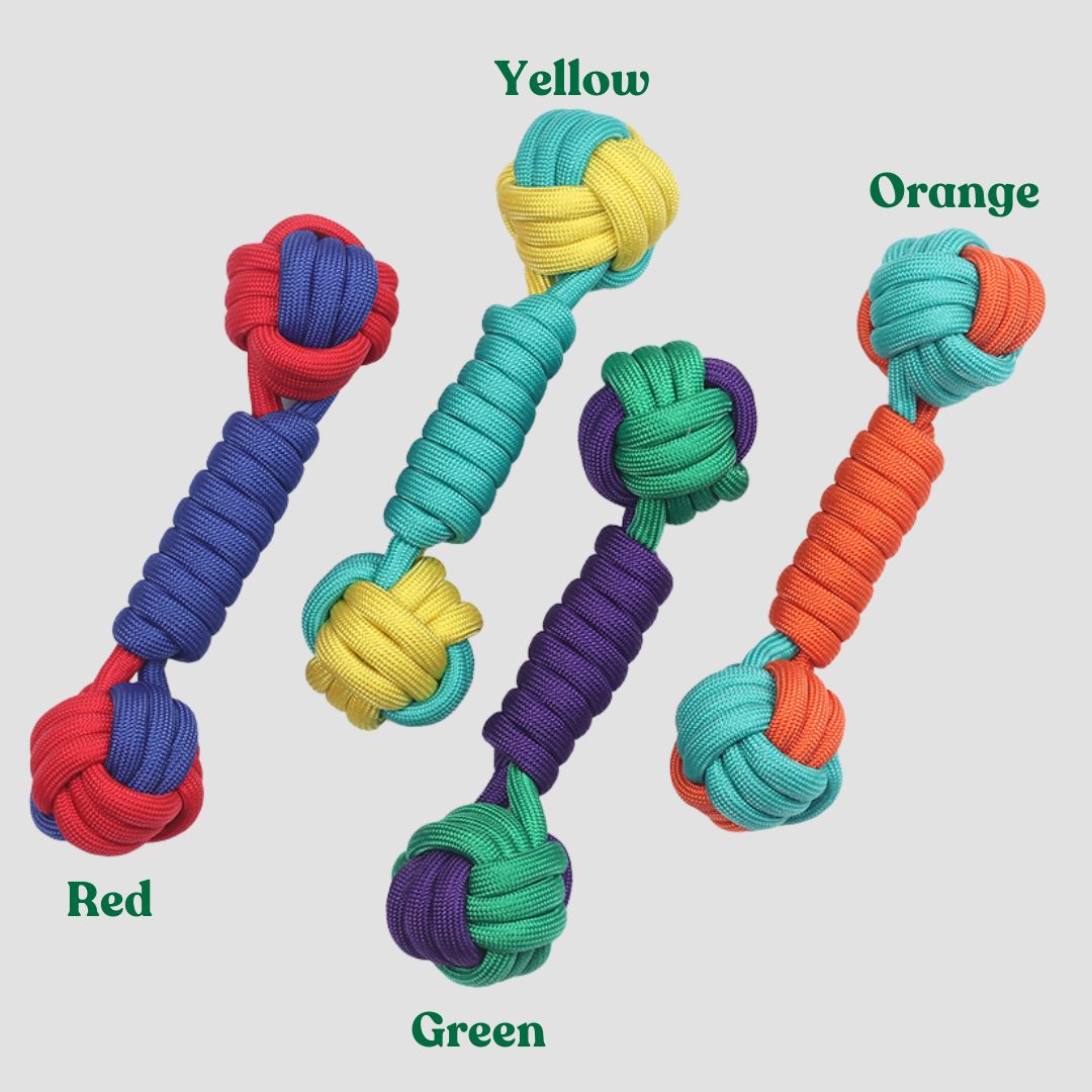 Colorful Dog Rope Tug Toy Tough & Durable (Dumbbell)