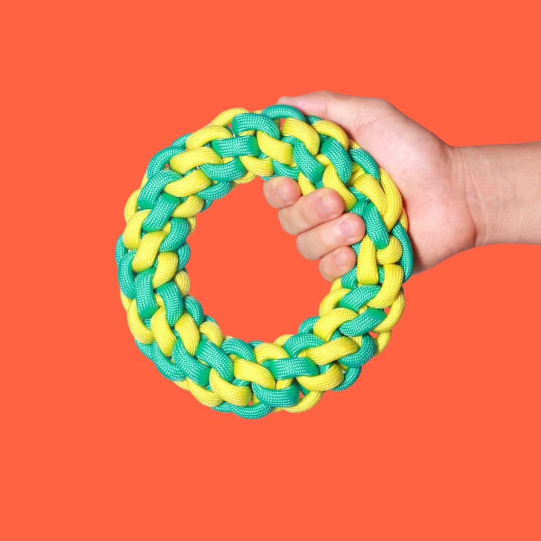 Colorful Dog Rope Tug Toy Tough & Durable (Wreath - 18cm)