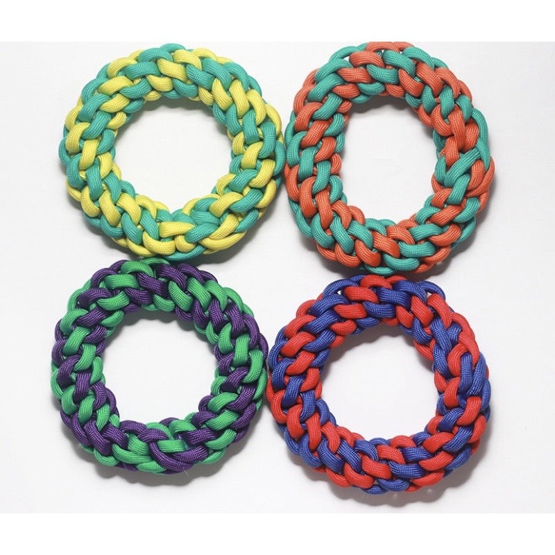 Colorful Dog Rope Tug Toy Tough & Durable (Wreath - 18cm)