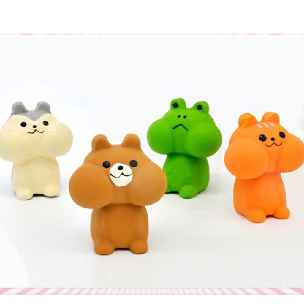 Petio Japan Rubber Squeaky Squishy Dog Toys - Super Durable for small but strong chewers (Chubby Teddy)