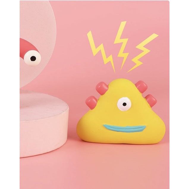 Japan Rubber Squeaky Monster Toys - Super Durable for small but strong chewers (Sandwich Monster)