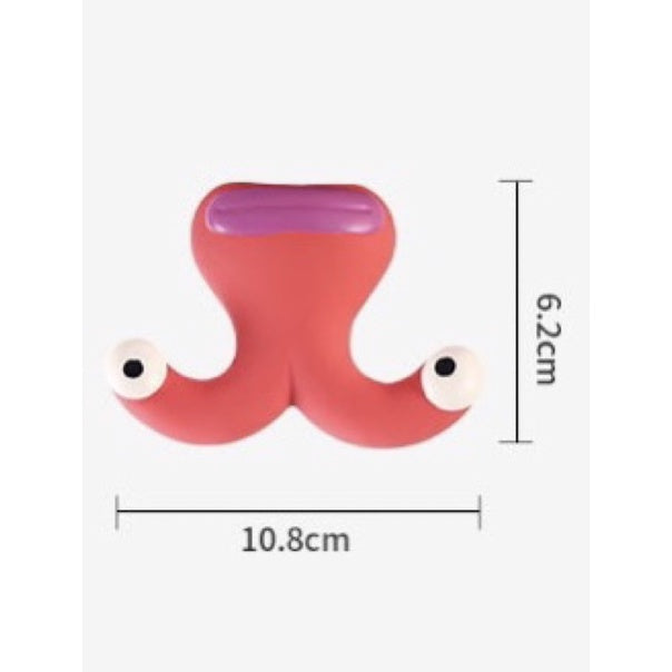 Japan Rubber Squeaky Monster Toys - Super Durable for small but strong chewers (Red Moustache)