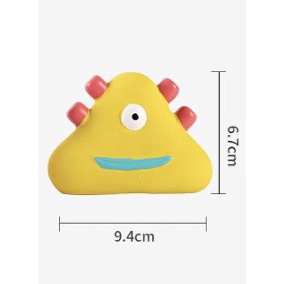 Japan Rubber Squeaky Monster Toys - Super Durable for small but strong chewers (Sandwich Monster)