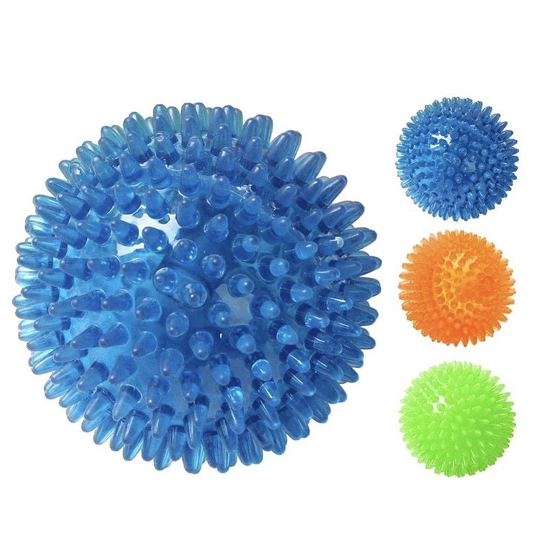 Super Squeaky Rubber Ball for Dogs Teeth Cleaning Chew (No Light)