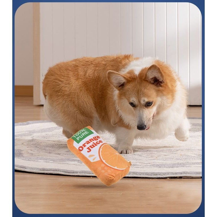 Juicy Fun: Squeaky Plush Toys for Dogs with Fruit Juice Flair!