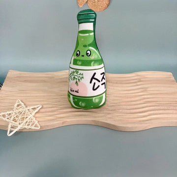 Quirky Soju Bottle Plush Toy for Dogs/Cats with Catnip (Green)