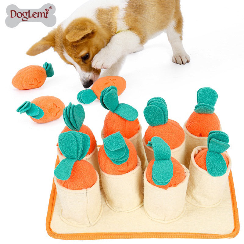 Enrichment Toy Snuffle Puzzle Interactive Toy for Dogs / Cats (Carrot Patch)