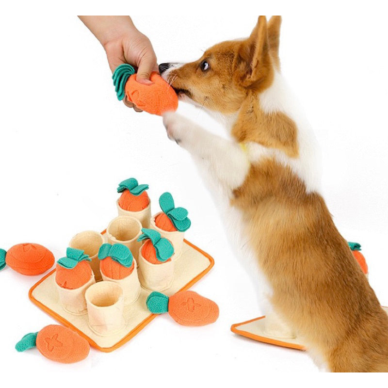 Enrichment Toy Snuffle Puzzle Interactive Toy for Dogs / Cats (Carrot Patch)