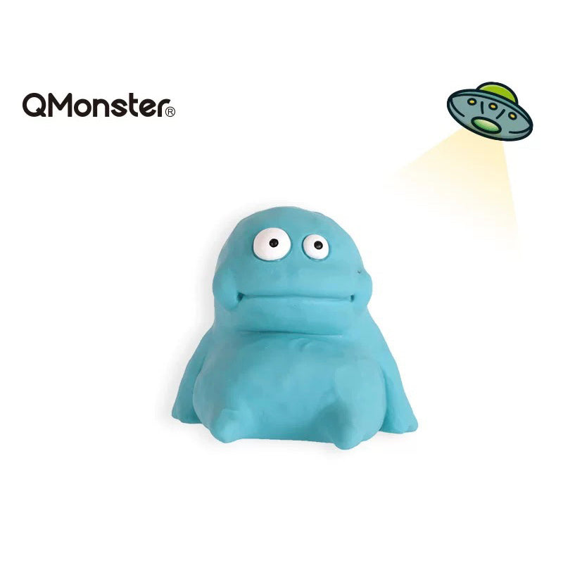 Qmonster Rubber Squeaky Toys - Waterproof Toy for Swimming/ Beach (Lumpy Blue)