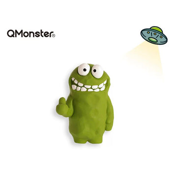 Qmonster Rubber Squeaky Toys - Waterproof Toy for Swimming/ Beach (Thumbs Up Green)