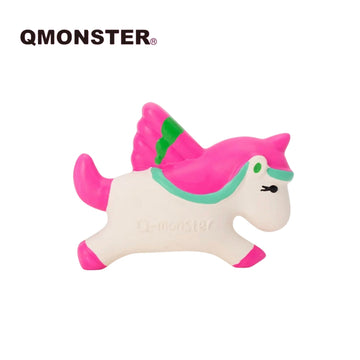 Qmonster Unicorn Rubber Squeaky Toy - Waterproof Toy for Swimming/ Beach