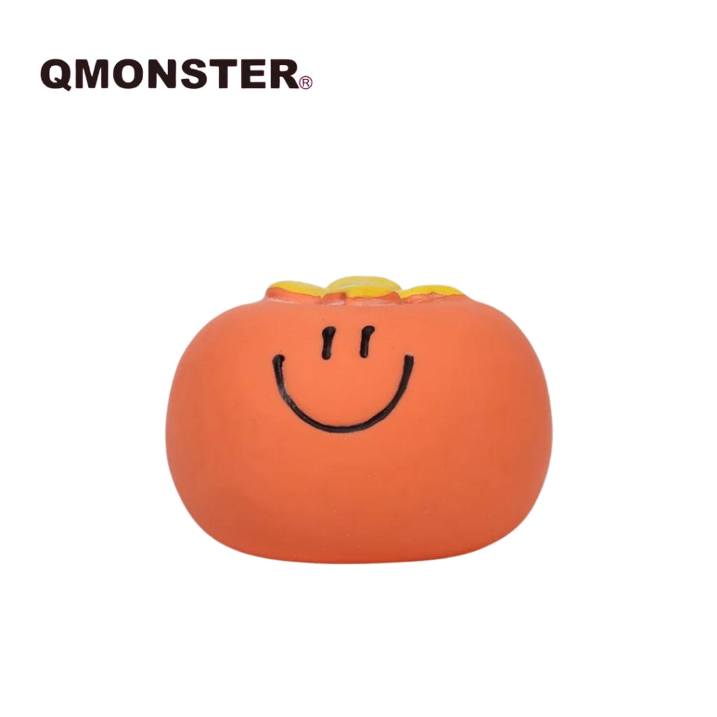 Qmonster Persimmon Rubber Squeaky Toy - Waterproof Toy for Swimming/ Beach