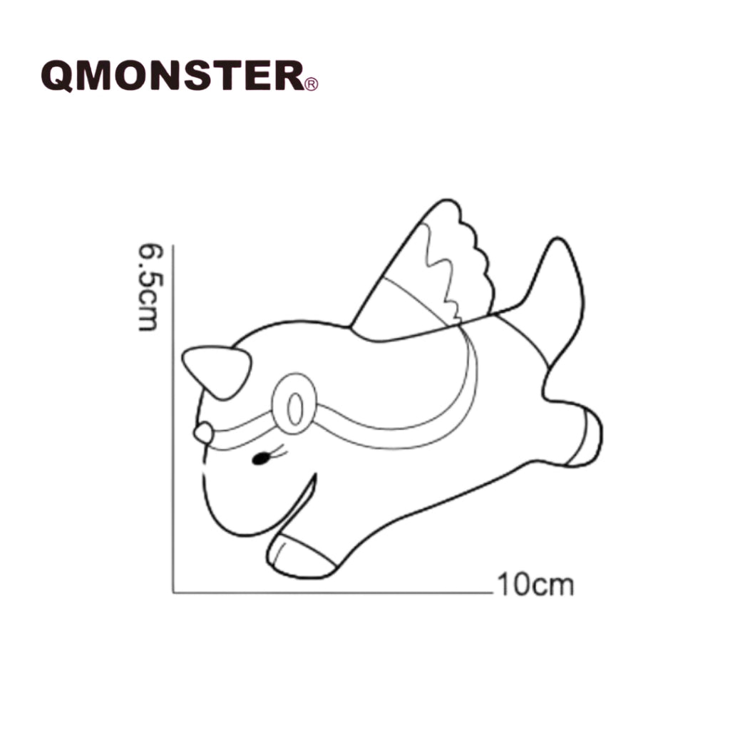 Qmonster Unicorn Rubber Squeaky Toy - Waterproof Toy for Swimming/ Beach