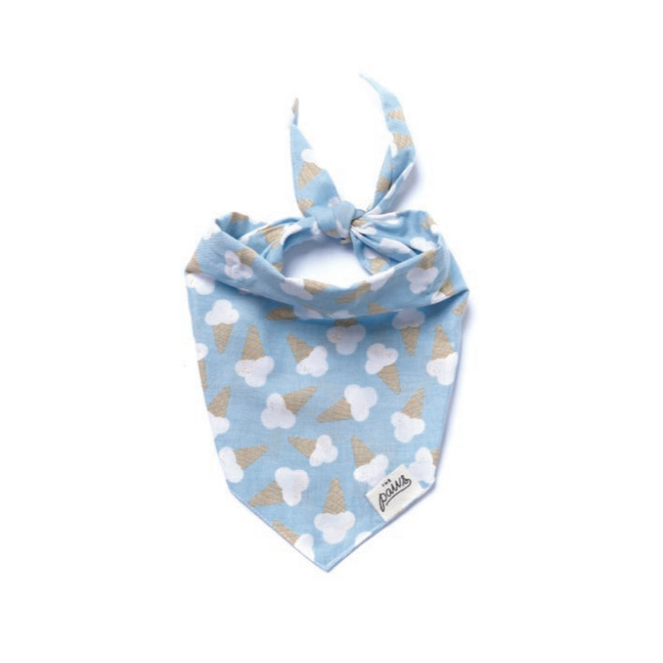 The Paws Blue Bell Birthday Bandana for Dogs/ Cats *Handmade in Bali*