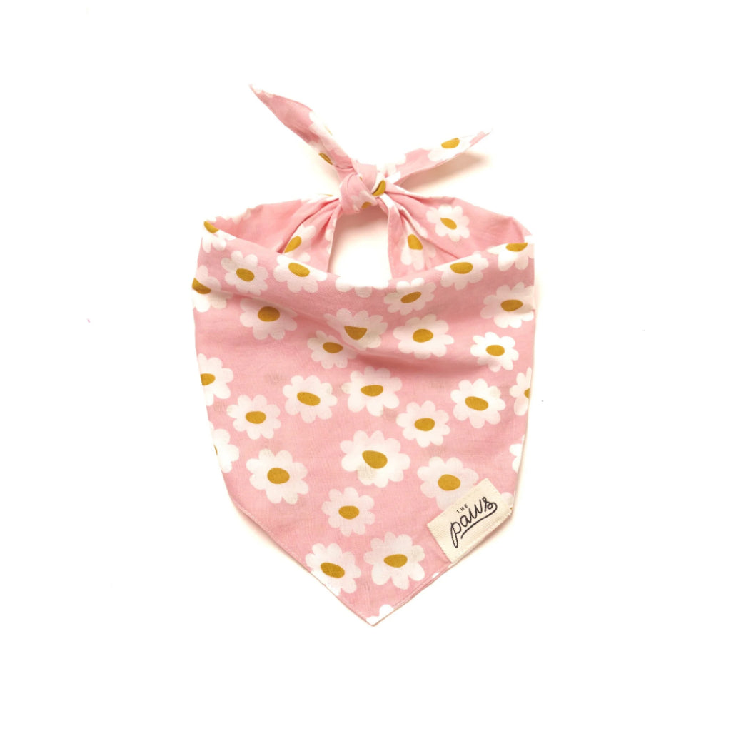 The Paws Pink Daisy Chains Bandana for Dogs/ Cats *Handmade in Bali* Birthday/ Valentine's Day*