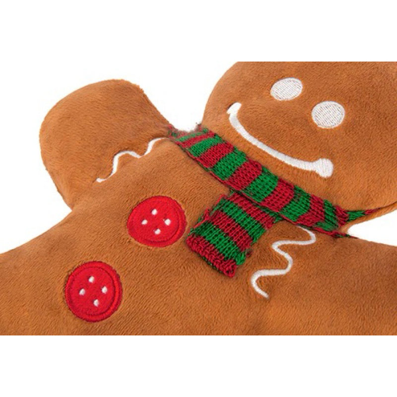 P.L.A.Y Holly Jolly Gingerbread Man Dog Toy Squeaky